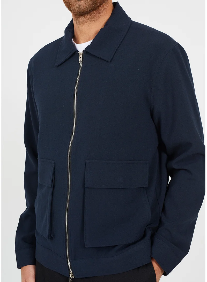 BRAVE SOUL MENS HARRINGTON ZIP THROUGH