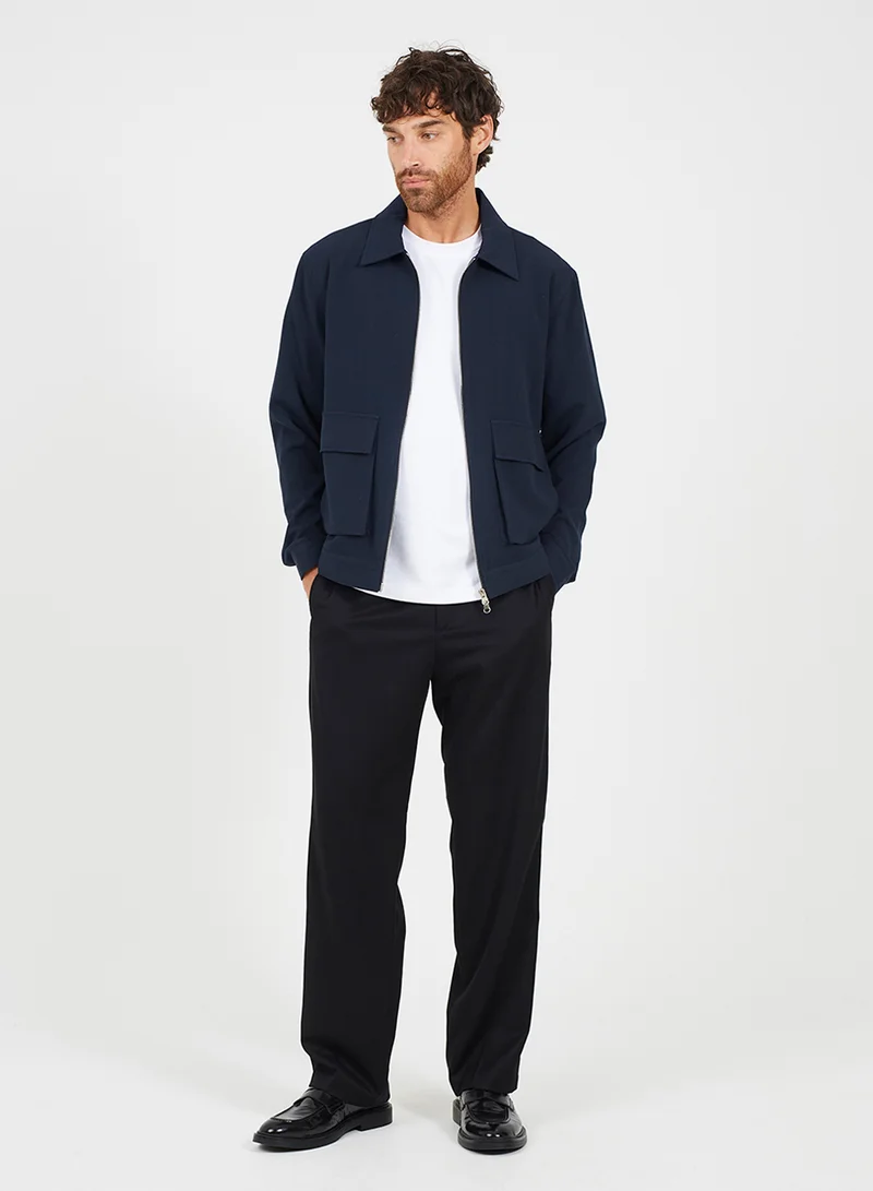 BRAVE SOUL MENS HARRINGTON ZIP THROUGH