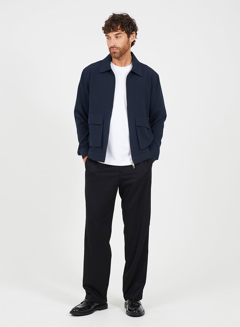 BRAVE SOUL Harrington Zip Through Jacket - Image 1