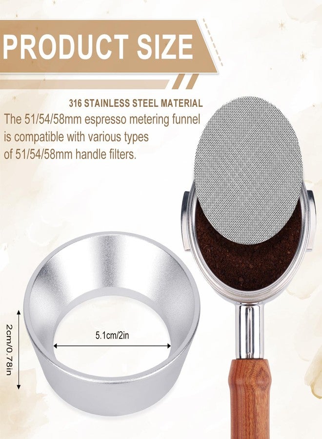 PEUTIER قمع جرعات مغناطيسي 51 مم، قمع جرعات إسبريسو مغناطيسي من الألومنيوم مع فلتر شبكي مزدوج وحلقة جرعات قهوة للمطبخ والمقهى - Image 2