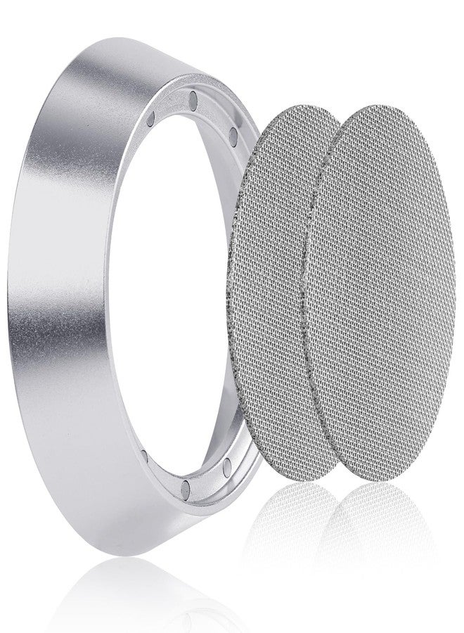 PEUTIER قمع جرعات مغناطيسي 51 مم، قمع جرعات إسبريسو مغناطيسي من الألومنيوم مع فلتر شبكي مزدوج وحلقة جرعات قهوة للمطبخ والمقهى - Image 1