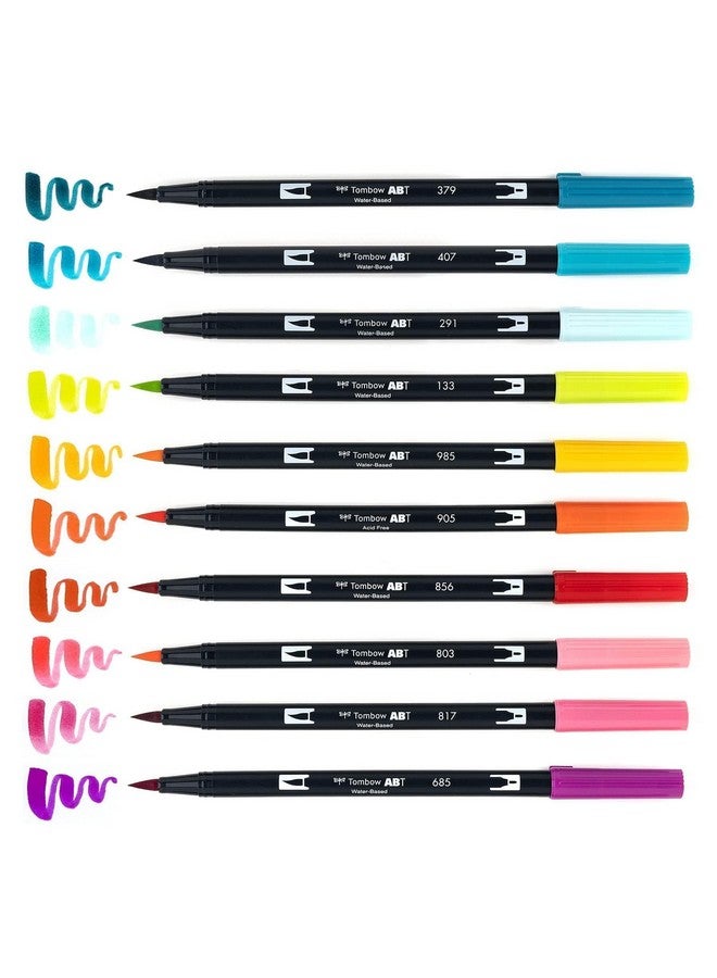 Tombow 56189 Dual Brush Pen Art Markers, Tropical, 10-Pack. Blendable, Brush and Fine Tip Markers - Image 5