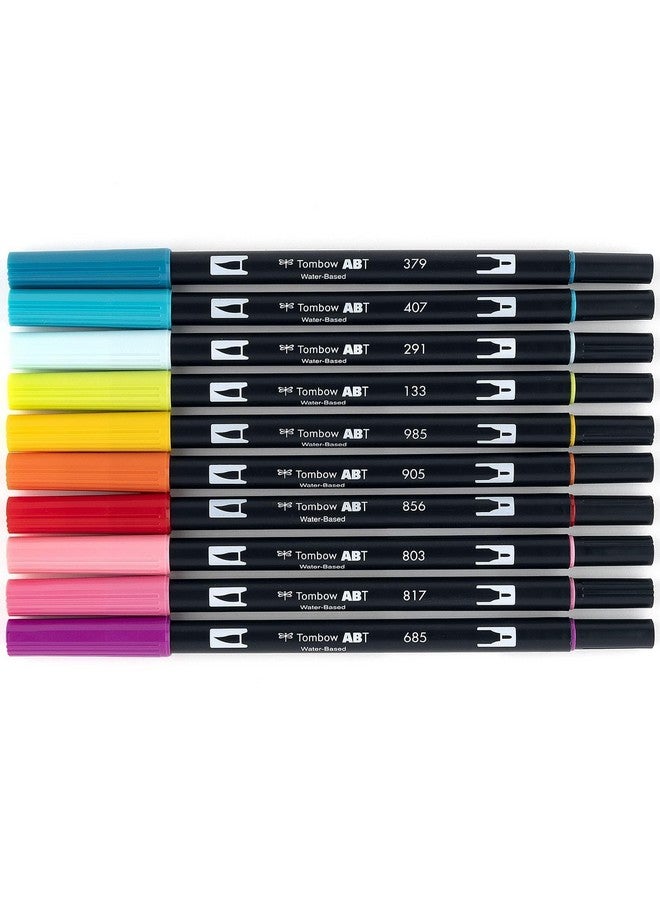 Tombow 56189 Dual Brush Pen Art Markers, Tropical, 10-Pack. Blendable, Brush and Fine Tip Markers - Image 2