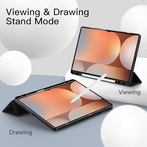 TGK Case for Samsung Galaxy Tab S10 Ultra/Tab S9 Ultra 14.6 Inch/Tab S8 Ultra 14.6 Inch Trifold Smart Stand Cover (Black) - Image 3