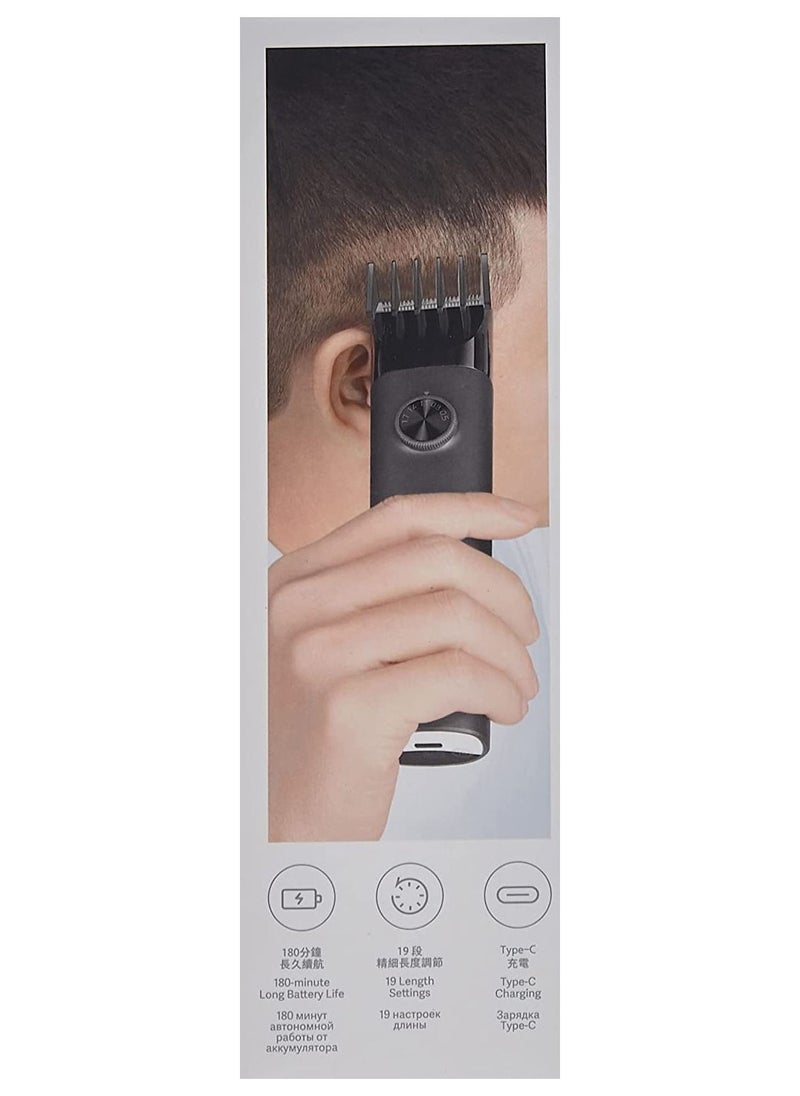 Xiaomi - Hair Clipper 14 Length Comb Settings 5 Length Micro Settings from 0.5MM to 1.7MM 180 Minute Long Battery Life IPX7 - Black - Image 1