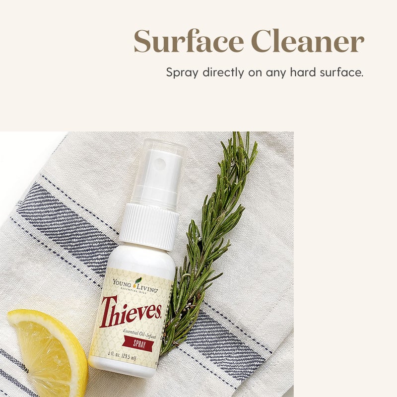 Young Living Thieves Spray - Natural Defense on The Go - 1 fl oz Bottles, Essential Oils for Cleaning: Fast and Convenient Cleaning for Home and On The Go, Pack of 2 - Image 3