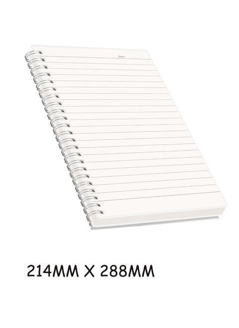 Spiral Notebook A4, Horizontal Line Transparent Pen Thickened Pp Surface Coil Notepad, Student Learning Office Supplies Stationery