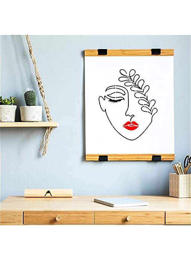 Arabest 16 Pieces Women Theme Stencils Canvas Painting Stencils Floral Female Face and Inspirational Quote Paint Lady Face for Home Wall Art Decor Painting on Canvas Paper  - Image 3