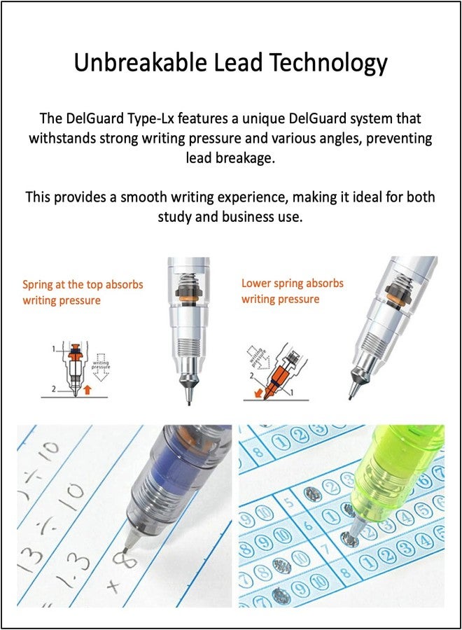 QULLITY ZEBRA Delguard Type Lx 0.5 White and 0.5 HB leads, qullity original Black slim pen case, 1 Count (Pack of 3) - Image 2