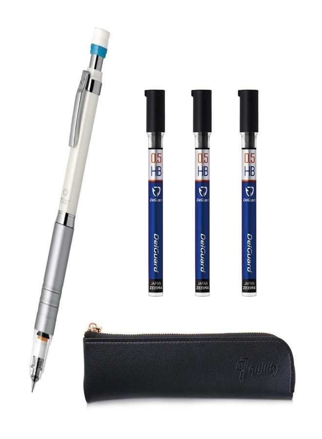 QULLITY ZEBRA Delguard Type Lx 0.5 White and 0.5 HB leads, qullity original Black slim pen case, 1 Count (Pack of 3) - Image 1