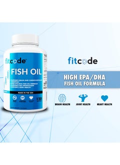 fitcode fitcode, Fish Oil, 1,000 mg, 120 Softgels  - Image 3