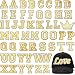 Chuangdi 54 Pieces Iron on Sequin Letters Alphabet Patches Iron on Appliques Love Design Sew on Patches Glitter Hotfix for Bag Shoes DIY Craft SuppliesGold - Image 2