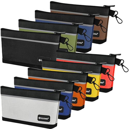 TICONN حقائب أدوات TICONN بسحاب، حقائب أدوات صغيرة من قماش أكسفورد 1680D، حقيبة أدوات مقاومة للماء بسحاب لتنظيم وتخزين الأدوات (9 عبوات متوسطة) - Image 1