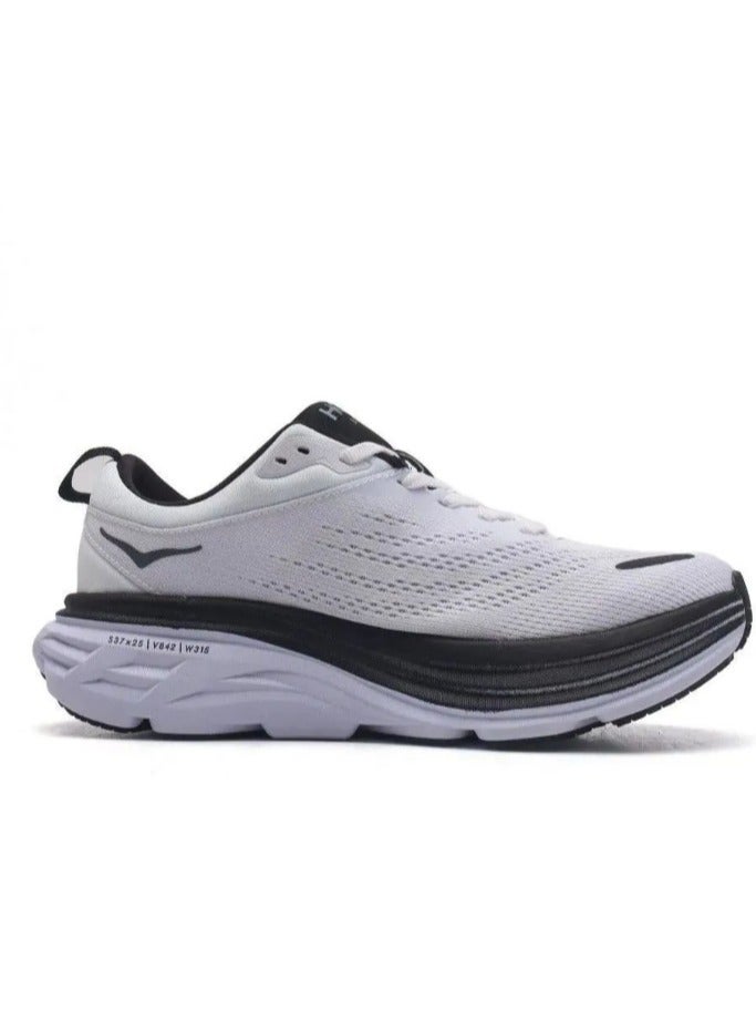 Hoka Bondi 8 Running Shoes – White/Black | Max Cushion & Lightweight Comfort - Image 1
