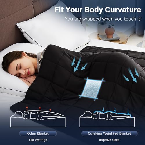 CuteKing Weighted Blanket for Adults (15lbs, 48"x72", Grey) Heavy Blanket for 140-150lbs, Breathable Microfiber Material with Glass Beads All-Season Summer Fall Winter Soft Thick - Image 3