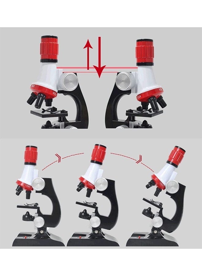 Children Microscope Kit With Light Science Magnifier Educational Kids Toy