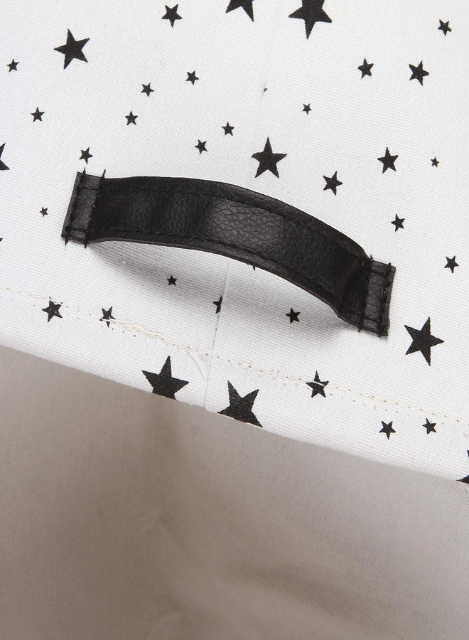 Sea Team Collapsible Canvas Fabric Storage Basket with Handles, Square Storage Box, Cube, Foldable Shelf Basket, Closet, Desk Organizer for Nursery, Home, Office (Black, Set of 4) - Image 5