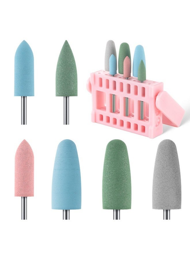 ميلودي سوزي مجموعة مكونة من 6 قطع من رؤوس مثقاب الأظافر مع 16 فتحة، رؤوس مثقاب مطاطية من السيليكون لتلميع وصقل جل مانيكير وباديكير، باللون الوردي - Image 1