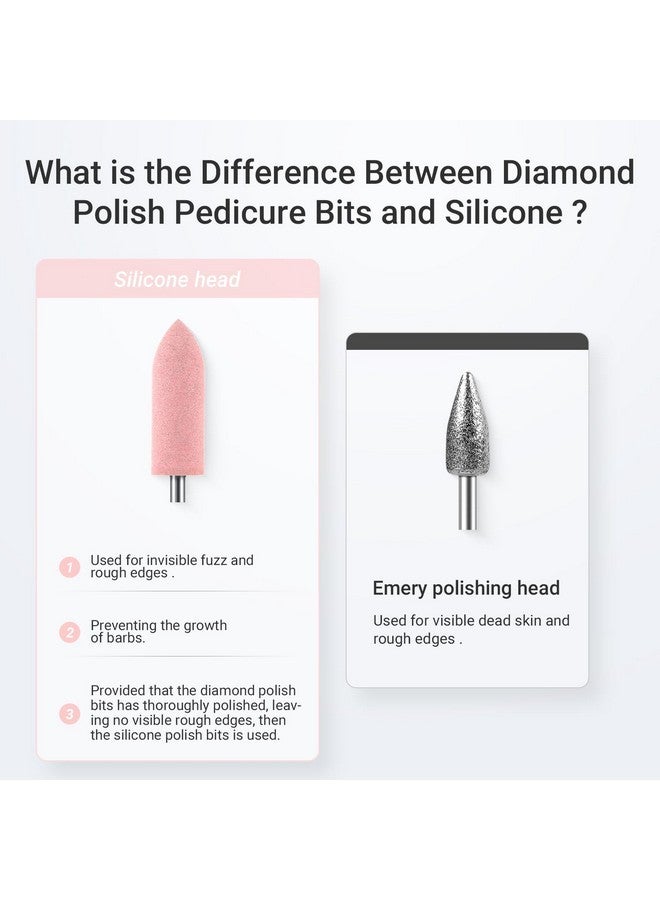 ميلودي سوزي مجموعة مكونة من 6 قطع من رؤوس مثقاب الأظافر مع 16 فتحة، رؤوس مثقاب مطاطية من السيليكون لتلميع وصقل جل مانيكير وباديكير، باللون الوردي - Image 3