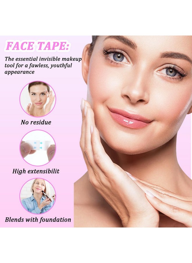 Sibba - Sibba Face Tape 160 Pcs Invisible Lift Tapes Instant Tightening Sticker Portable Neck Patches Jowls Stickers Saggy Skin Strips Face Care Tape Clear Facical Tape for Double Chin Neck Wrinkle - Image 1