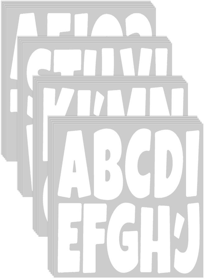Bemeol Letter Stickers 378 Pcs Bulletin Board Letters for Classroom 4 Inch Alphabet Cutout Letters for Poster Board Display Home Classroom School Decor(White) - Image 1