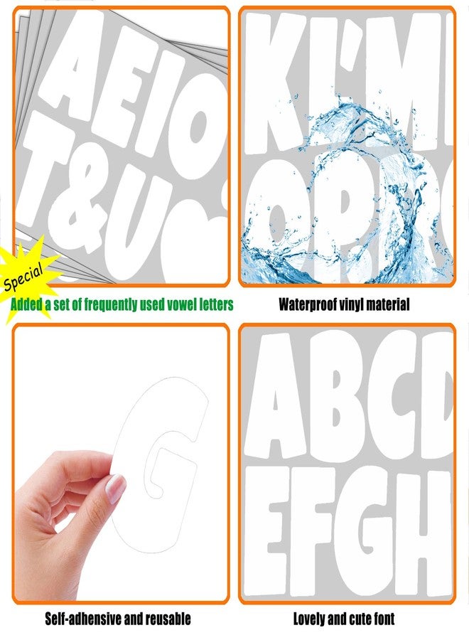 Bemeol Letter Stickers 378 Pcs Bulletin Board Letters for Classroom 4 Inch Alphabet Cutout Letters for Poster Board Display Home Classroom School Decor(White) - Image 3