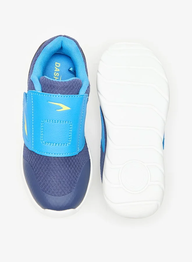 Dash Boys Textured Sports Shoes with Hook and Loop Closure