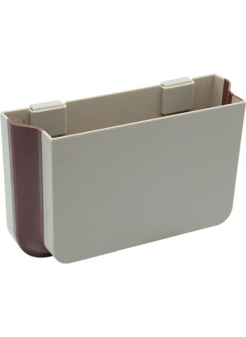 Foldable Waterproof Trash Can Behind the Seat for Tme Vehicle Beige