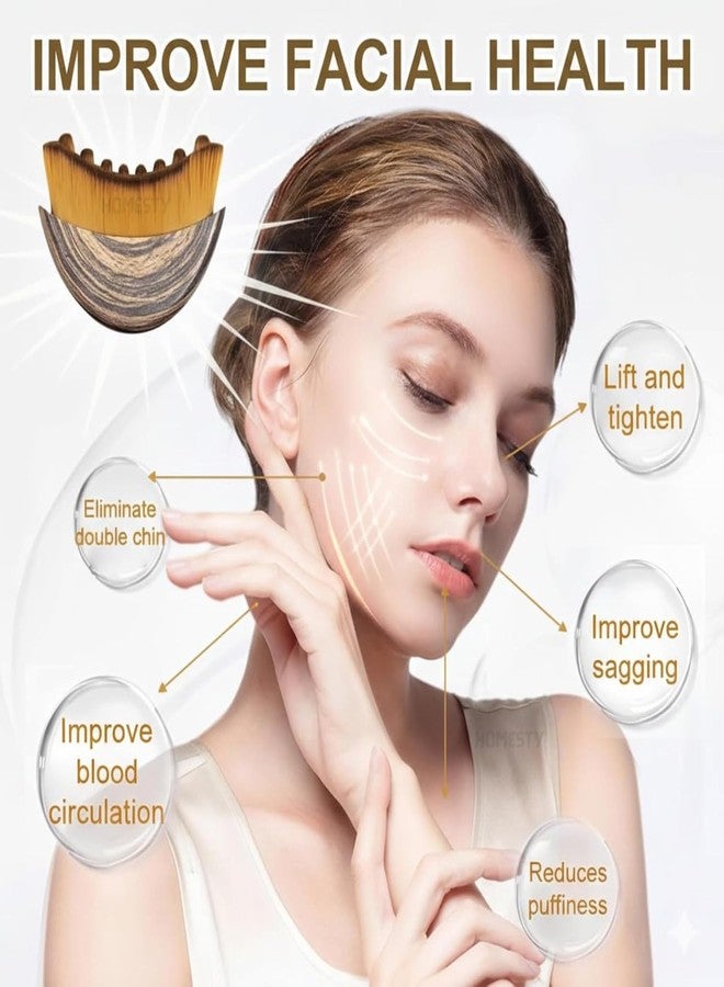 RAALIYA Lymphatic Contour Face Brush, Soft Dry Brushing Beauty Tool for Jawline, Chin & Facial Sculpting, Brown, with Protective Case - Image 4