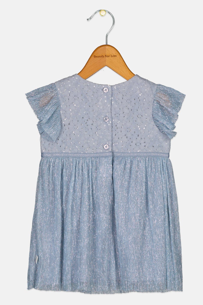 Hamleys Toddlers Girl Textured Dress, Silver - Image 2