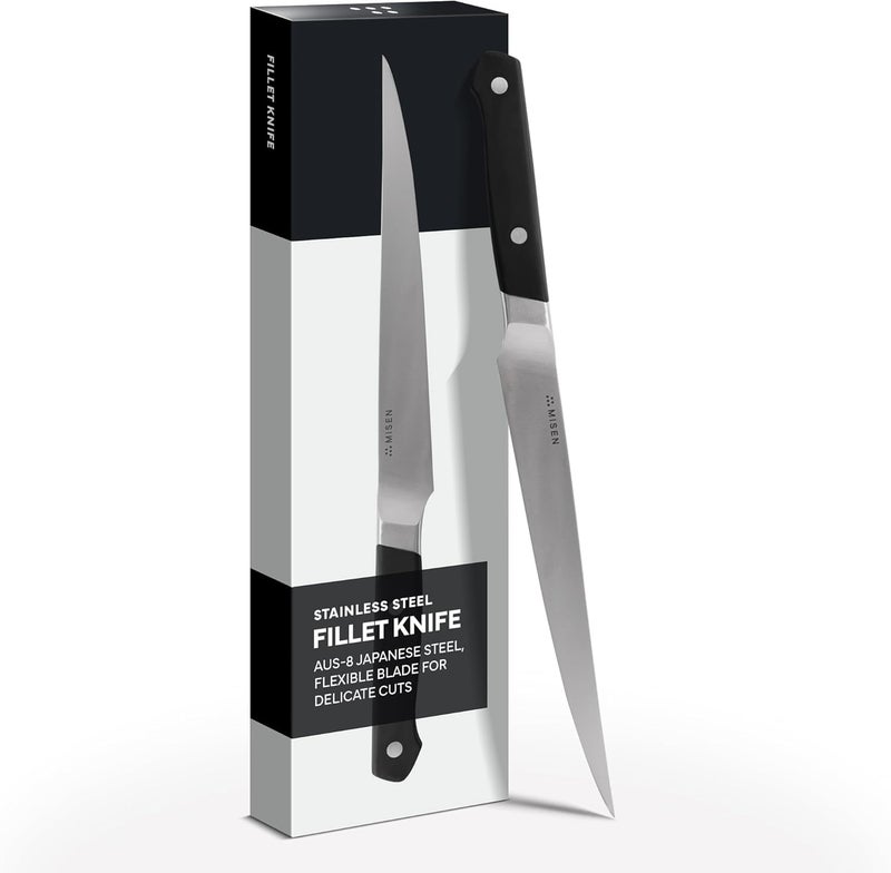 Misen 7.5" Stainless Steel Fillet Knife – Flexible Blade for Precision Fish Filleting & Meat Trimming - High-Carbon Steel for Long-Lasting Sharpness – Ergonomic Handle for Control – Black - Image 1