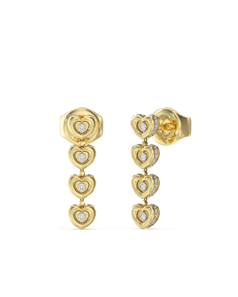 GUESS 24mm Crystal Hearts Pendant Necklace