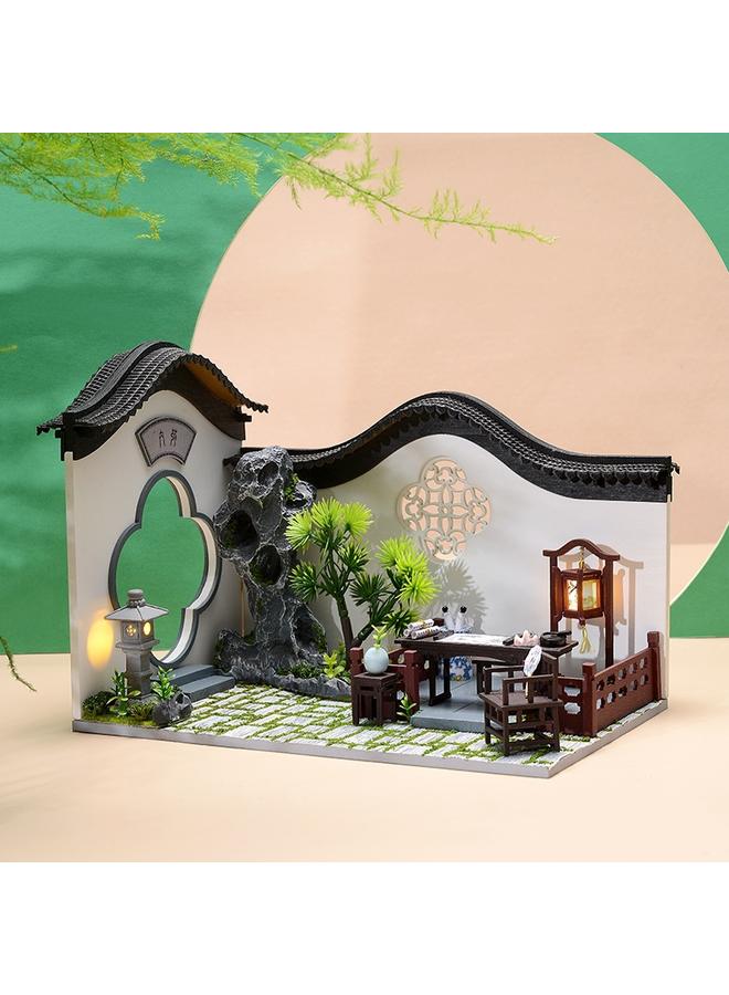 Zhiqu House New Antique Style Cabin Emblem Courtyard Building Ink Chinese Style Handmade Puzzle Assembled Doll House - Image 1