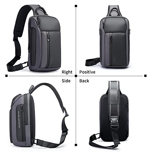 BANGE Crossbody Backpack, Shoulder bags for Men, Waterproof Sling Bag (7566Grey) - Image 5