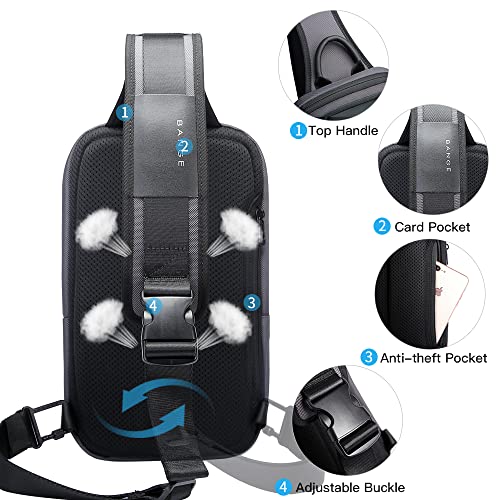 BANGE Crossbody Backpack, Shoulder bags for Men, Waterproof Sling Bag (7566Grey) - Image 4
