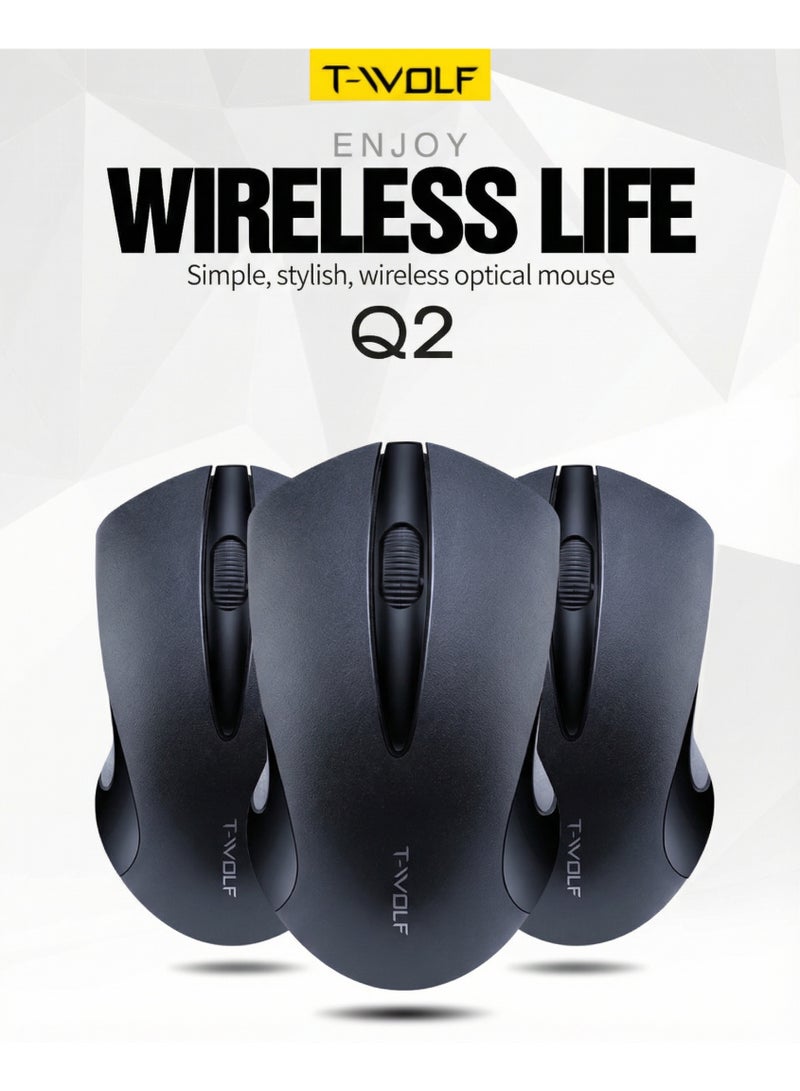 T-WOLF Q2 Business Office Wireless Mouse, using 2.4G wireless technology, with a receiving range of 10 meters, optical engine, 1200DPI, - Image 2