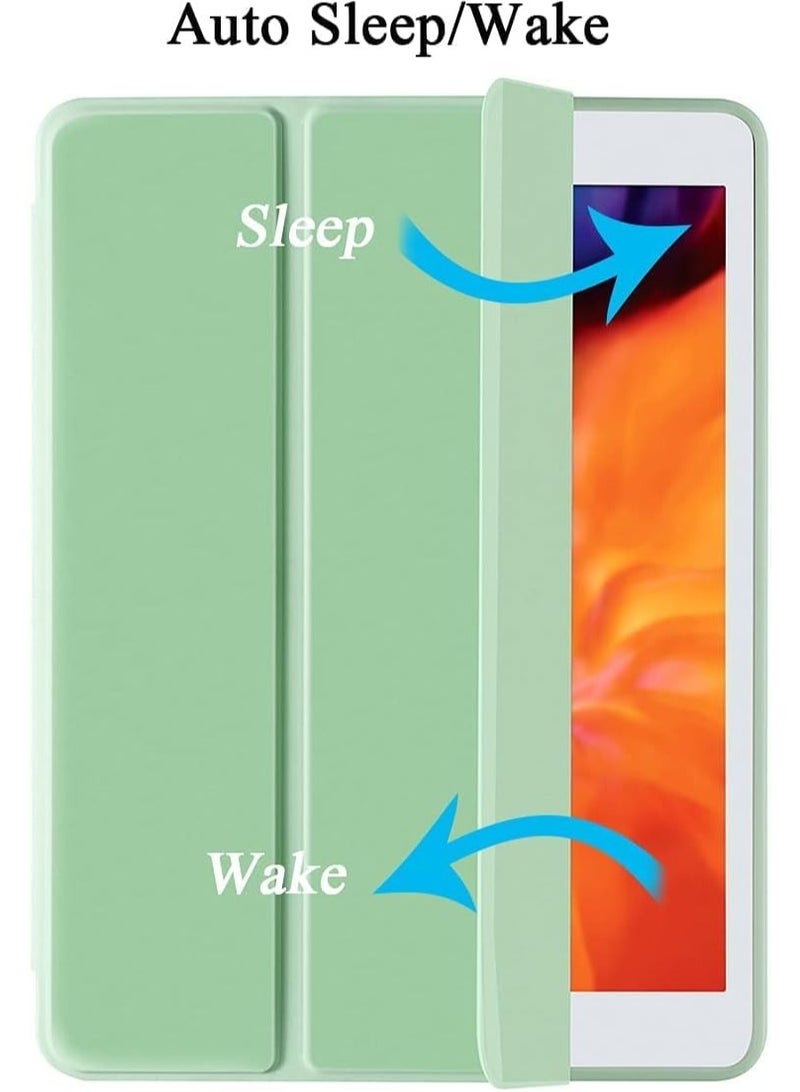 ELTRAZONE iPad 10.2-inch Case (9th/8th/7th Generation, 2021/2020/2019) with Pencil Holder - Slim Soft TPU Trifold Stand Protective Full Body Cover with Auto Sleep/Wake - Light Green - Image 3