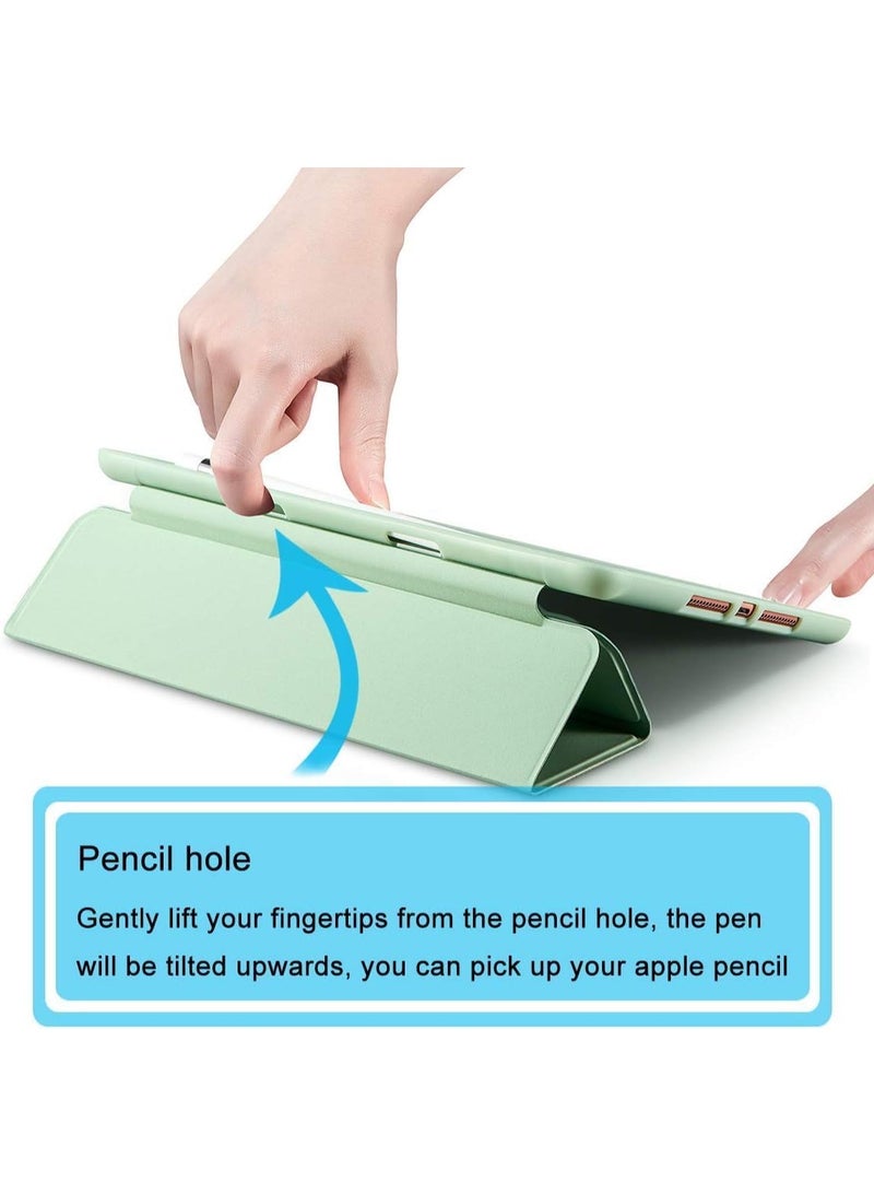 ELTRAZONE iPad 10.2-inch Case (9th/8th/7th Generation, 2021/2020/2019) with Pencil Holder - Slim Soft TPU Trifold Stand Protective Full Body Cover with Auto Sleep/Wake - Light Green - Image 4