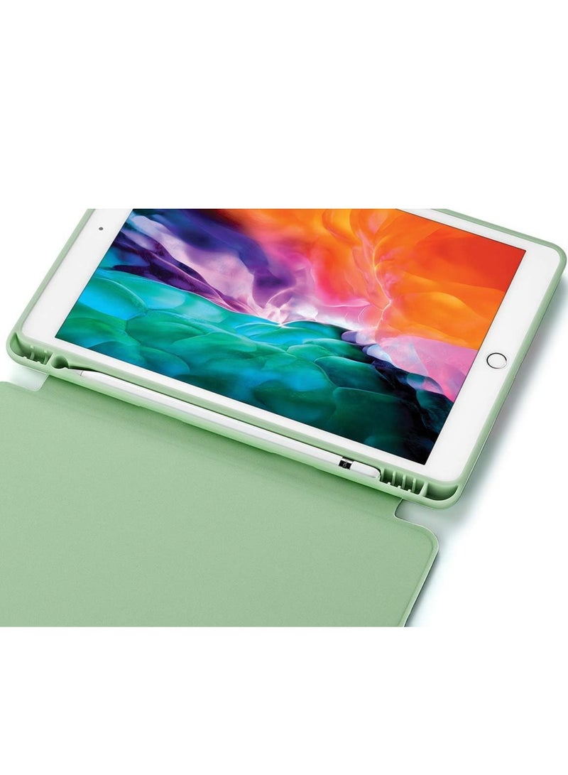 ELTRAZONE iPad 10.2-inch Case (9th/8th/7th Generation, 2021/2020/2019) with Pencil Holder - Slim Soft TPU Trifold Stand Protective Full Body Cover with Auto Sleep/Wake - Light Green - Image 5