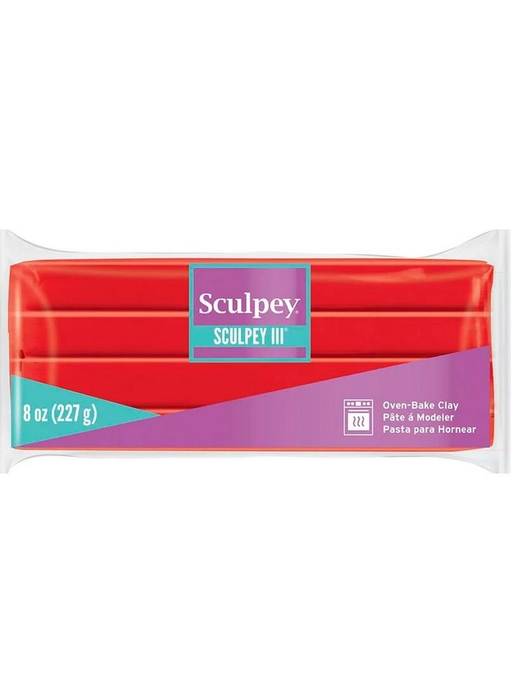 Sculpey Polyform Polymer Clay Red Hot Red 227 GRAM - Image 1