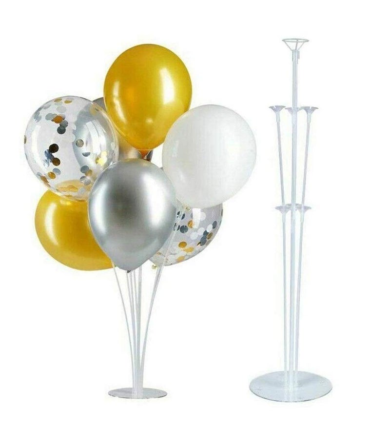 Balloonistics Balloon Stand Kit – Set of Clear Table Desktop Balloon Holder – Includes 7 Sticks, 7 Cups, and 1 Base – Reusable Display Centerpiece for Birthdays, Weddings, and Anniversary Decorations - Image 1