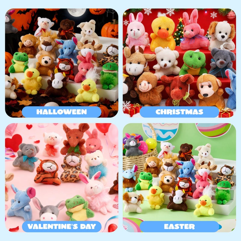 JOYIN 24 Pack Mini Animal Plush Toy Assortment (24 Units 3" Each), Animals Keychain Decoration for Kids, Small Stuffed Animal Bulk for Kids, Carnival Prizes, School Gifts, Christmas Goodie Bags - Image 5
