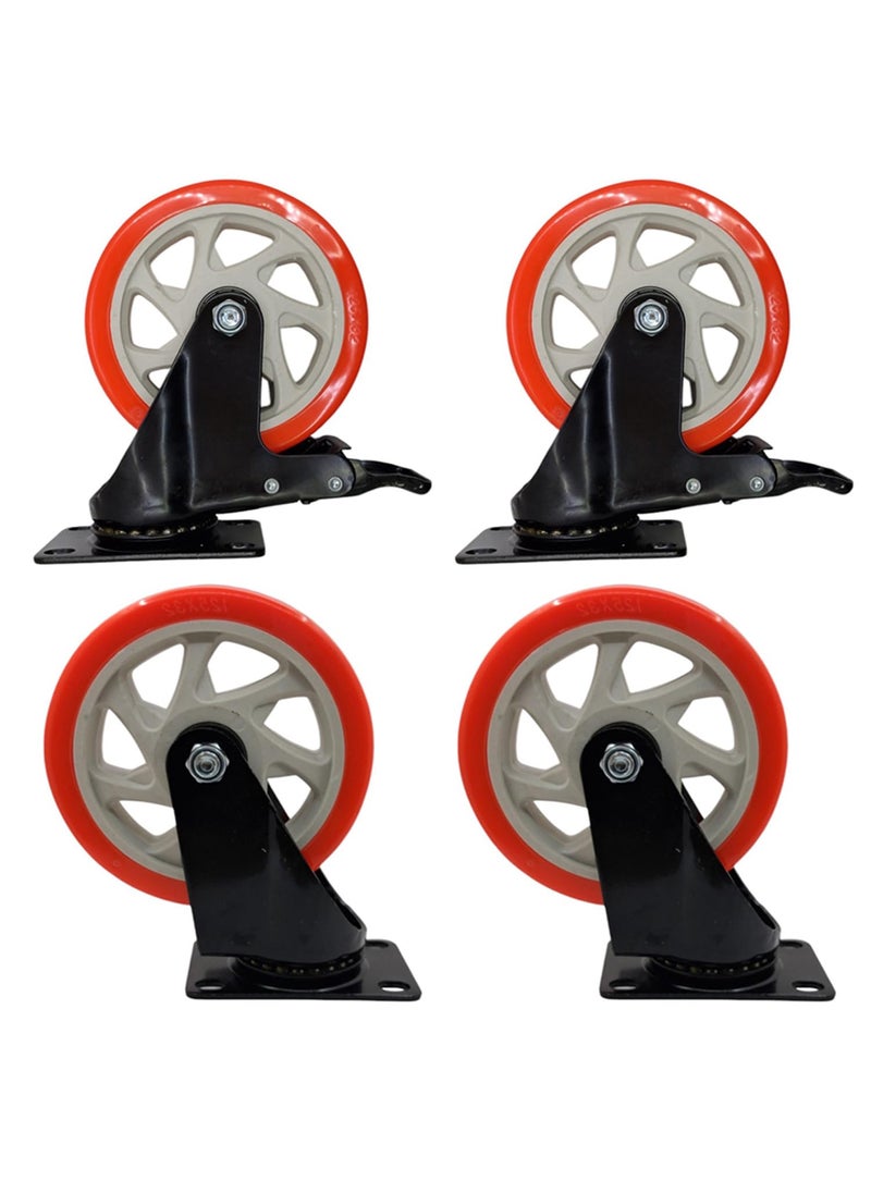 THOISEWELT THOISEWELT Industrial Trolly Heavy Duty Caster Wheel For Furniture 2 Brack 2 360Degree Swivel Plate Full Set 40mm  - Image 1
