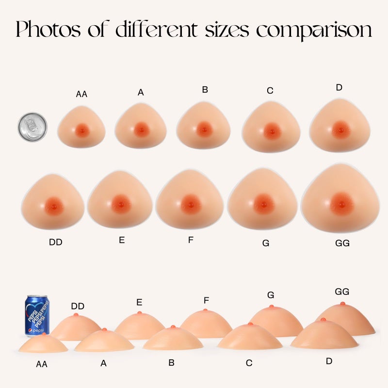 Vollence C Cup Triangle Silicone Breast Forms Fake Boobs Prosthetic Breast for Mastectomy - Image 4