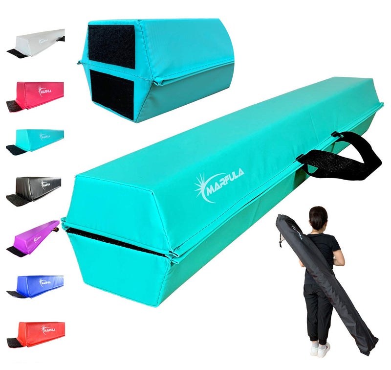 MARFULA 6 / 8 / 9 / 10 FT Balance Beam Folding Floor Gymnastics Equipment for Kids, Non-Slip Base for Training Home Gym Use - Image 1