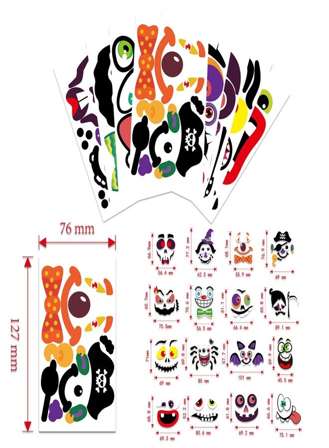 Finduat 64 Pcs Halloween Pumpkin Decorating Stickers, Pumpkin Face Stickers in 32 Different Designs for Kids, Decorating Craft Kit for Kids Halloween Party Favors Supplies - Image 5