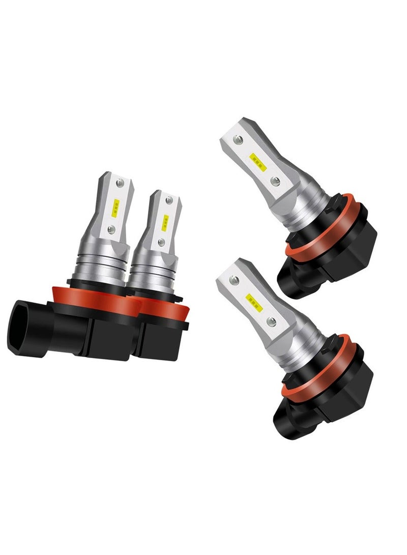 Loquat Automotive LED Fog Lights, Enhance Visibility with 2-Pack Amber H11 LED Fog Light Bulbs - Super Bright 3800LM, AC/DC 12-24V, Non-Polarity, Ideal for Cars and Trucks (H8/H11 Yellow Light) - Image 1