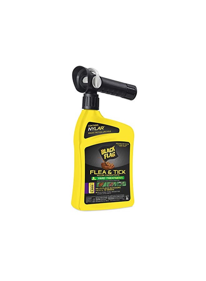 Black Flag Black Flag Flea and Tick Killer Concentrate Yard Treatment, 32 Ounces, Ready To Spray, Quickflip Hose End Sprayer  - Image 1
