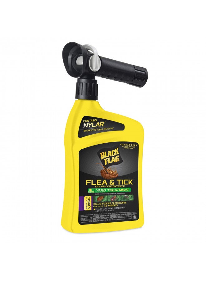 Black Flag Black Flag Flea and Tick Killer Concentrate Yard Treatment, 32 Ounces, Ready To Spray, Quickflip Hose End Sprayer  - Image 2