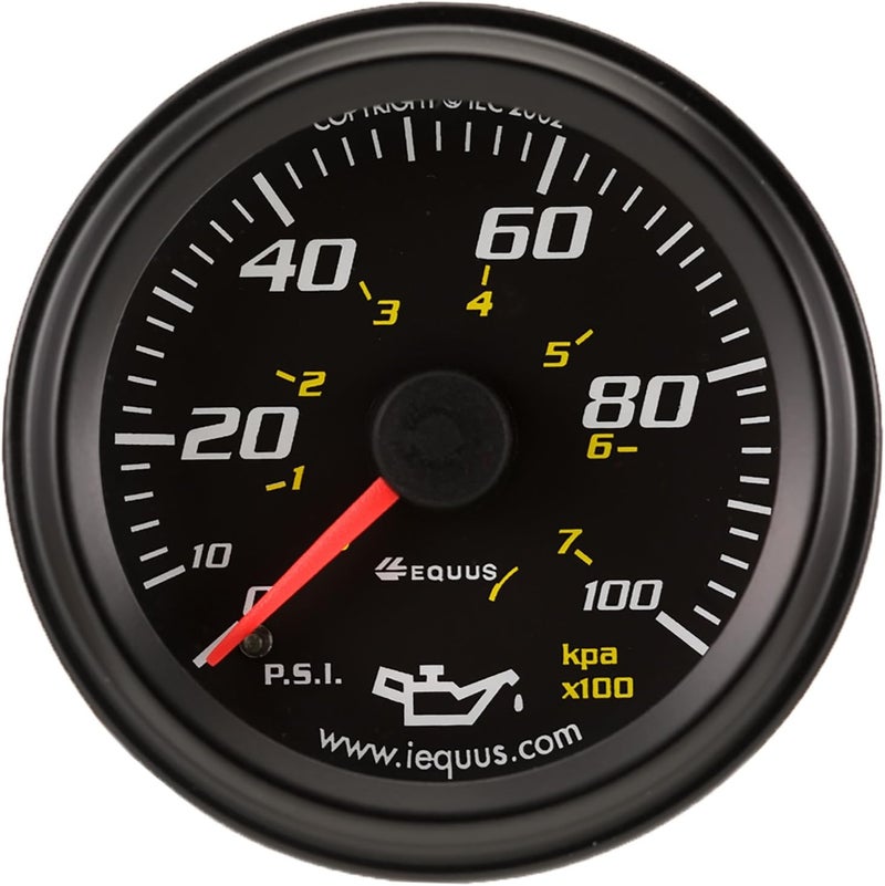 6244 2" Mechanical Oil Pressure Gauge, Black